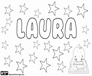 Laura, name in many languages coloring page