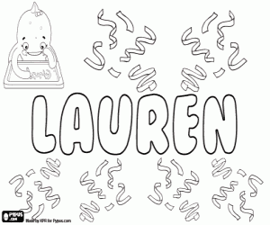 Lauren, english name for girl coloring page
