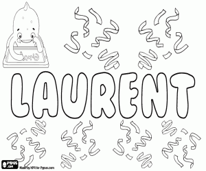 Laurent, name in French coloring page