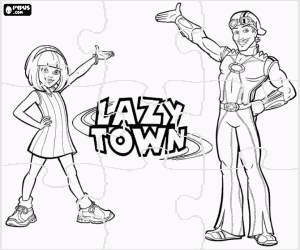 LazyTown puzzle coloring page