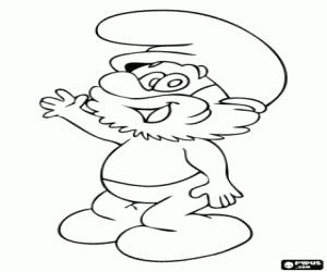 The leader of the Smurfs, Papa Smurf coloring page