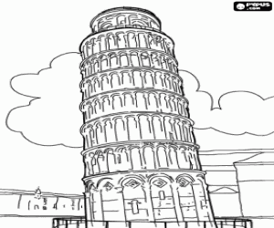Leaning tower of Pisa, Italy coloring page