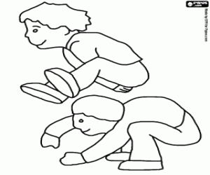 Leapfrog, kids game coloring page