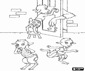 The leg of the wolf with flour coloring page