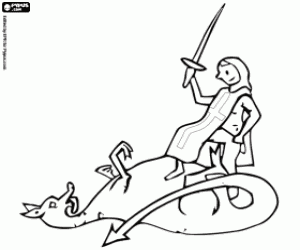 The legend of Saint George coloring page