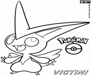 A legendary Pokémon Victini coloring page