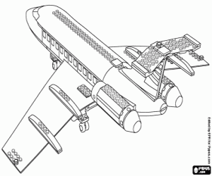 A Lego airplane coloring page