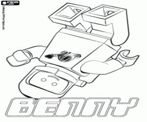 The Lego astronaut Benny coloring page