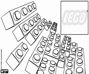 The Lego pieces, Lego bricks coloring page