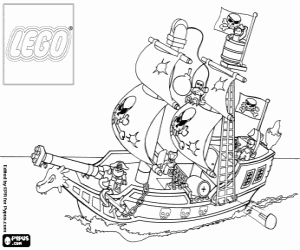 Lego pirate ship coloring page