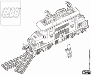 A Lego train coloring page