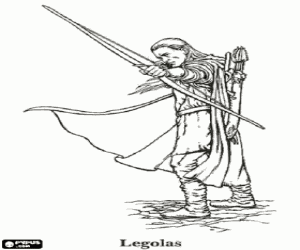 Legolas, the Lord of the rings coloring page