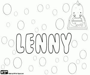 Lenny, unisex name coloring page