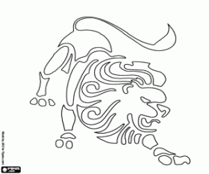 Leo, a sign of the horoscope coloring page