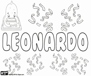 Leonardo, male name coloring page