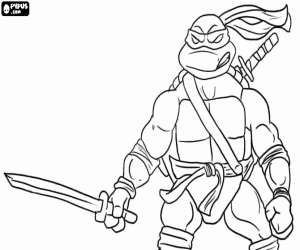 Leonardo, the ninja of the katana coloring page