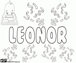 Leonor, feminine name coloring page