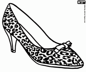 Leopard-skin shoe coloring page