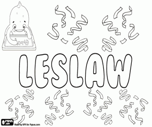 Leslaw, name in Polish coloring page