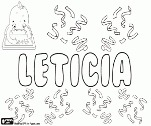 Leticia, name in various languages coloring page