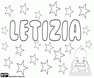 Letizia, Italian name coloring page