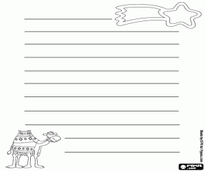 Letter with camel and star coloring page