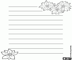 A letter with Christmas flowers coloring page