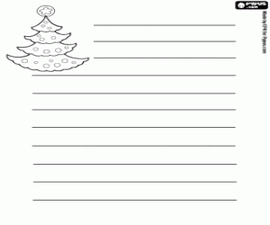 Letter with a Christmas tree coloring page