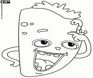 Letter D, a punk monster coloring page