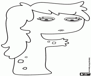 Letter F, a monster in profile coloring page