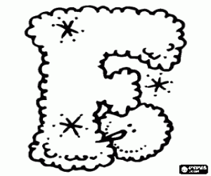 A letter F and the snowman coloring page
