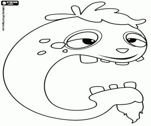 Letter G, monster with goatee coloring page
