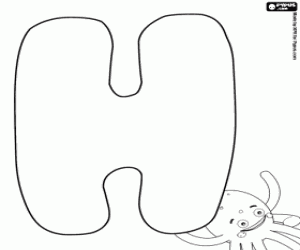 The letter H and Pypus coloring page