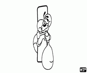 Letter I with the mischievous little mouse coloring page