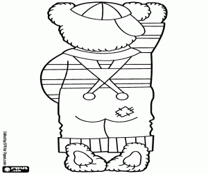 Letter Ix and the bear standing coloring page
