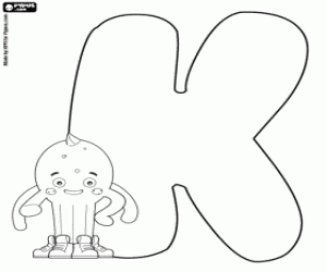 The letter K and Pypus coloring page