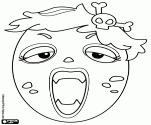 Letter O, an open mouth monster coloring page