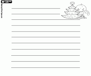 Letter with Pypus and Christmas tree coloring page