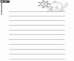 Letter with Pypus and snowflake coloring page