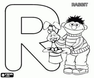 Letter R from Sesame Street coloring page