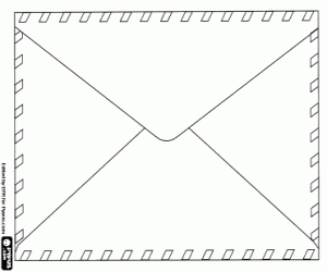 Letter. Reverse of an envelope coloring page