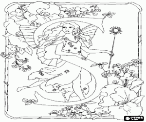 The letter S in the enchanted garden coloring page