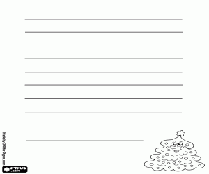 Letter of wishes with Christmas tree coloring page