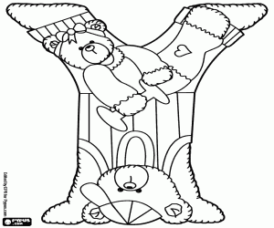 Letter Y with dad bear nd little bear coloring page