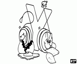A letter Y with multiple objects coloring page