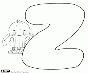 The letter Z with Pypus coloring page