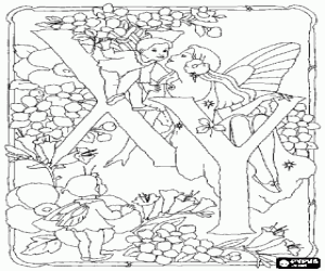 Letters X and Y in the magical world coloring page