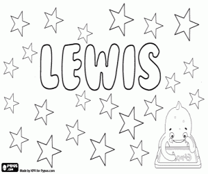 Lewis, English name coloring page