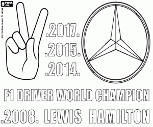 Lewis Hamilton, 2017 F1 champion coloring page