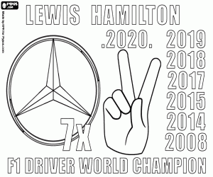 Lewis Hamilton, F1 x7 champion coloring page